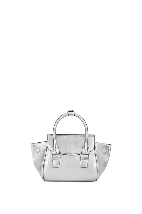 Coco Crinkle Silver Mini Crossbody Bag