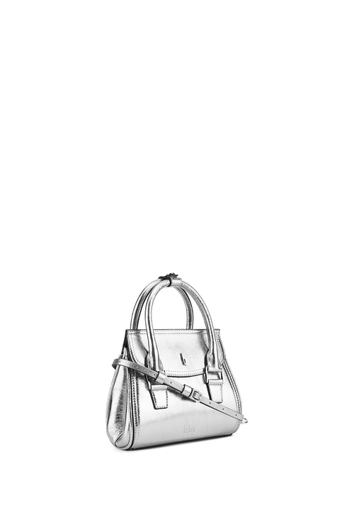 Coco Crinkle Silver Mini Crossbody Bag