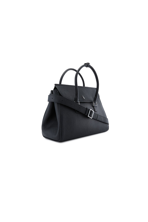 Coco Pebble Black Large Satchel Bag