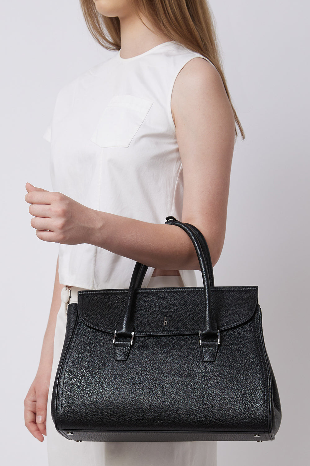 Coco Pebble Black Large Satchel Bag