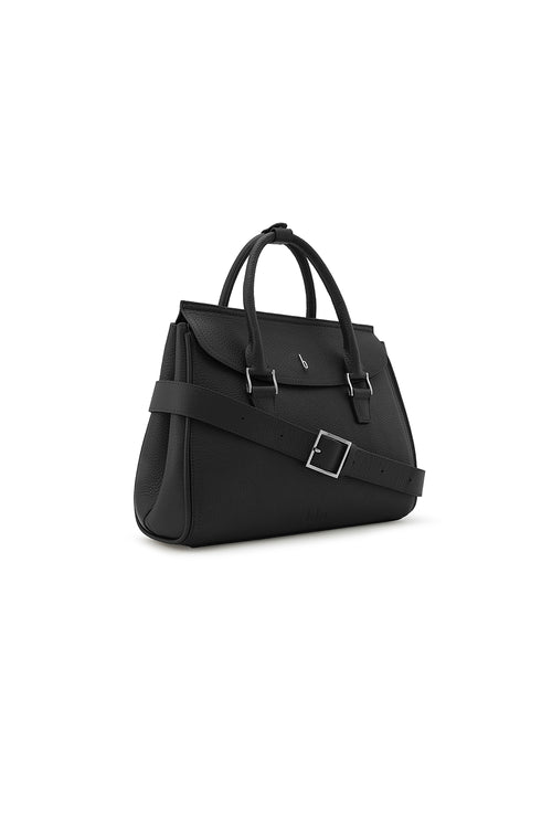 Coco Pebble Black Medium Satchel Bag