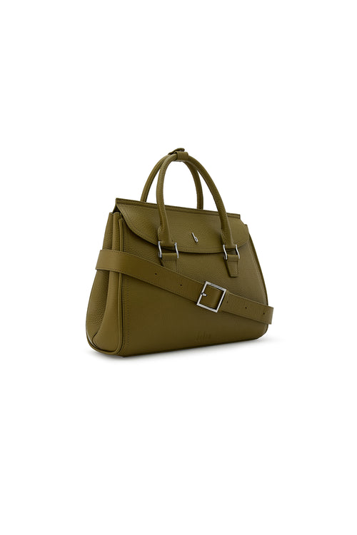 Coco Pebble Olive Medium Satchel Bag