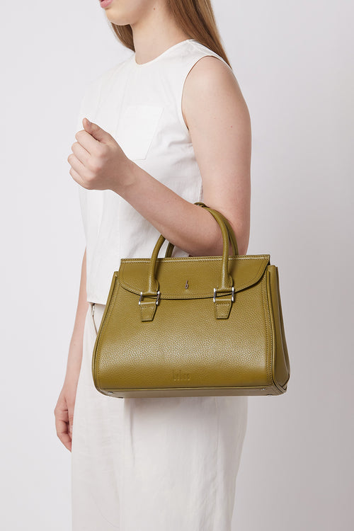 Coco Pebble Olive Medium Satchel Bag