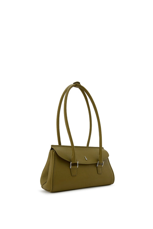 Coco Pebble Olive Baguette Bag