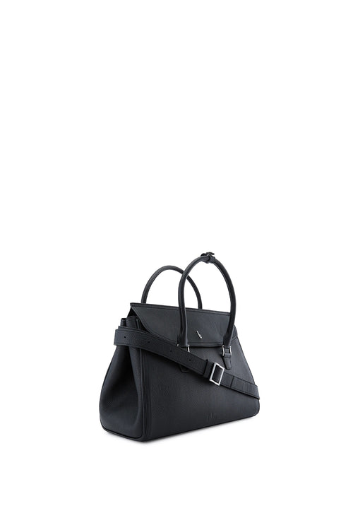 Coco Pebble Black Large Satchel Bag