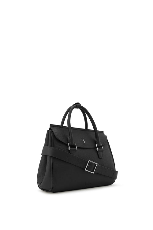Coco Pebble Black Medium Satchel Bag
