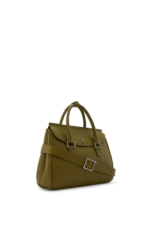 Coco Pebble Olive Medium Satchel Bag