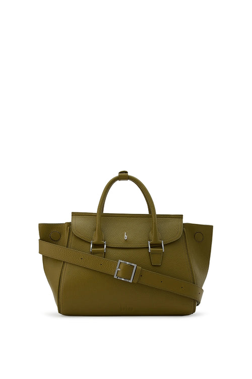 Coco Pebble Olive Medium Satchel Bag