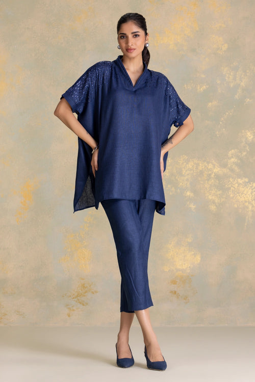 Crystal Rain Navy Square Co-ord Set