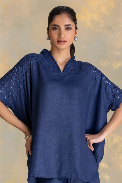 Crystal Rain Navy Square Co-ord Set