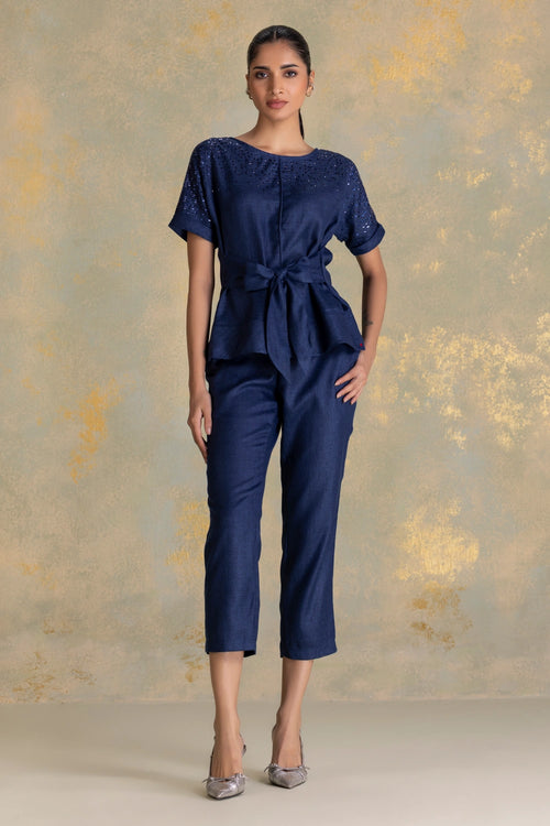 Crystal Rain Navy Tina Co-ord Set