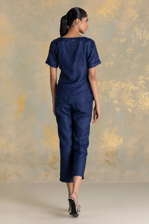 Crystal Rain Navy Tina Co-ord Set