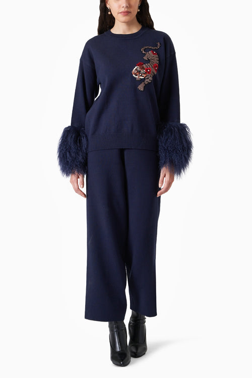 Pasha Navy Blue Winter Co-ord Set