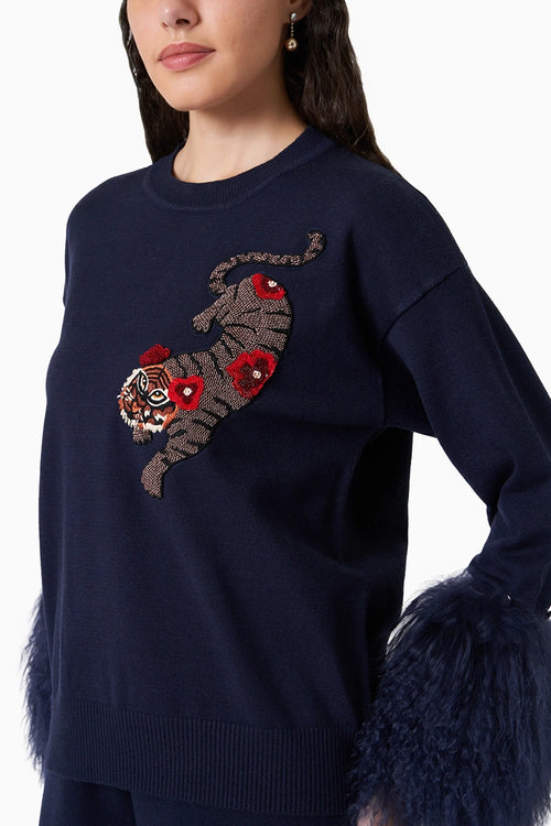 Pasha Navy Blue Winter Co-ord Set