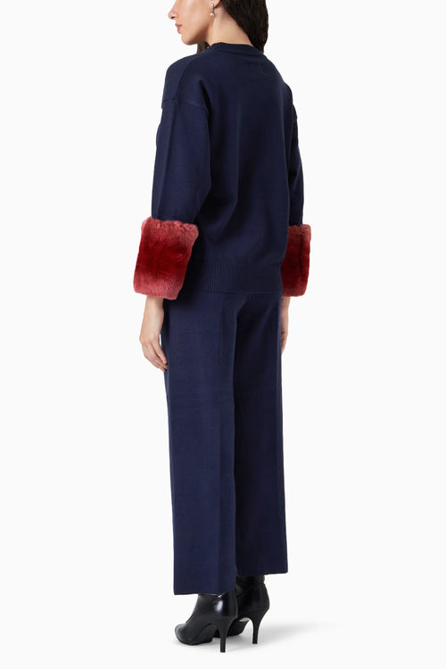 Charlotte Navy Blue Winter Co-ord Set