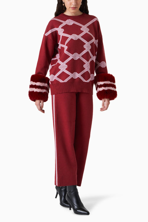 Isphahan Red Winter Co-ord Set