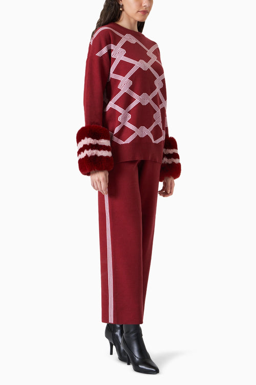 Isphahan Red Winter Co-ord Set