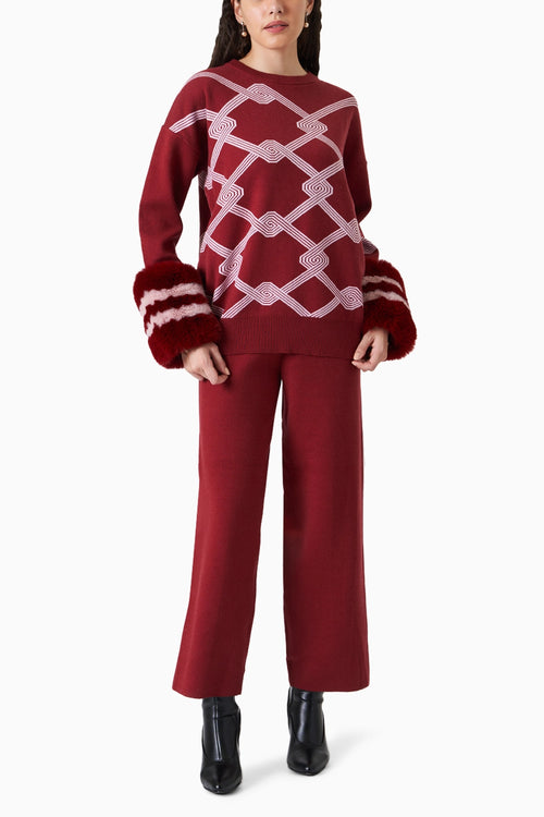Isphahan Red Winter Co-ord Set