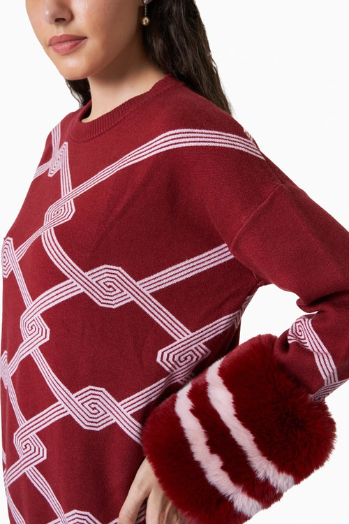 Isphahan Red Winter Co-ord Set