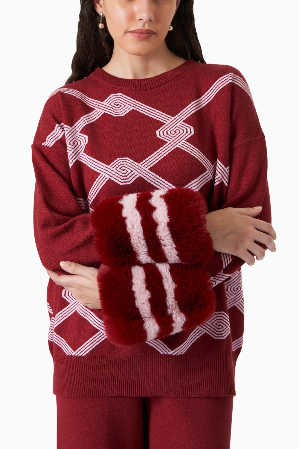 Isphahan Red Winter Co-ord Set