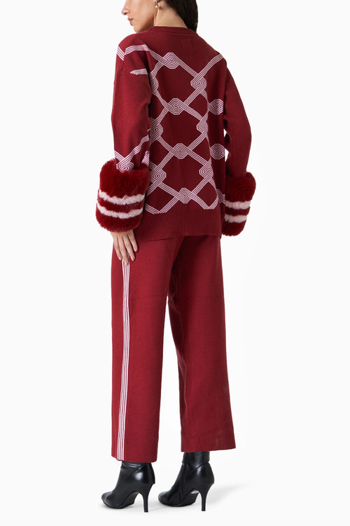 Isphahan Red Winter Co-ord Set