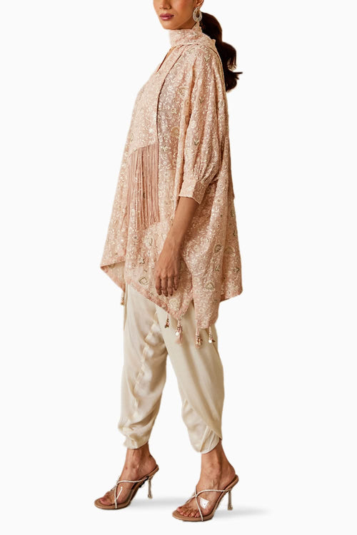 Chikankari Kaftan with Tulip Dhoti