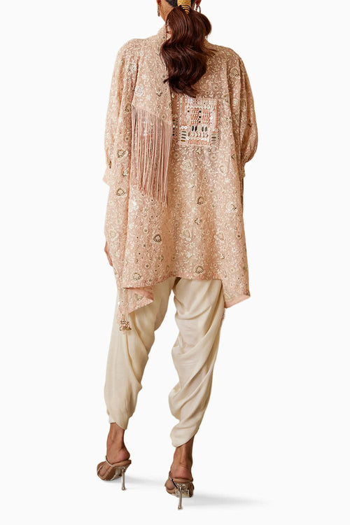 Chikankari Kaftan with Tulip Dhoti
