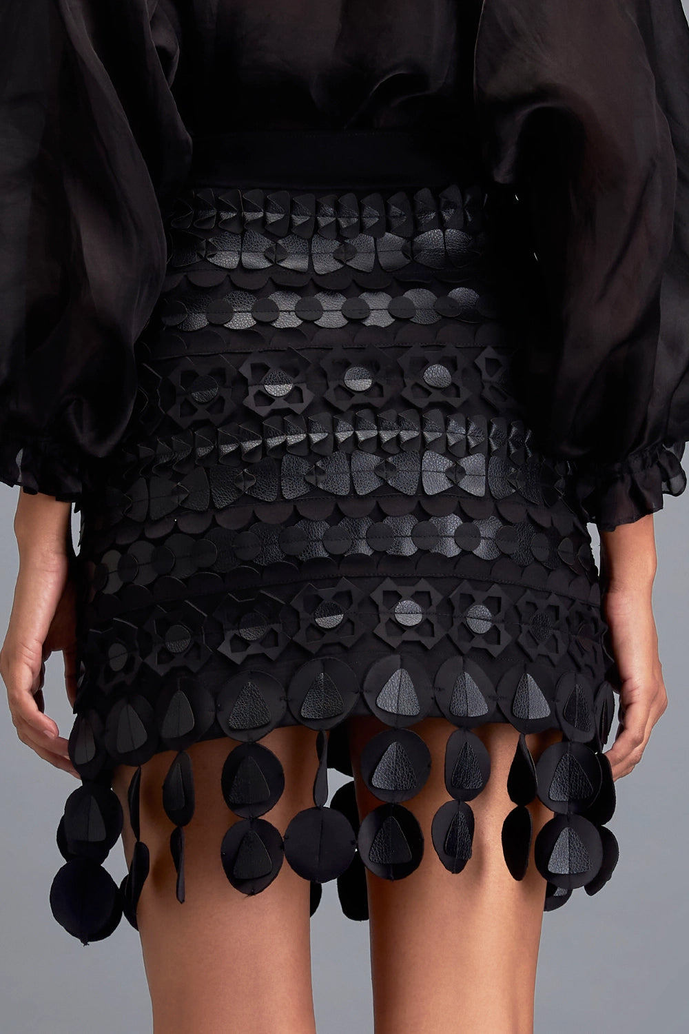 Black Intricate Layered Skirt