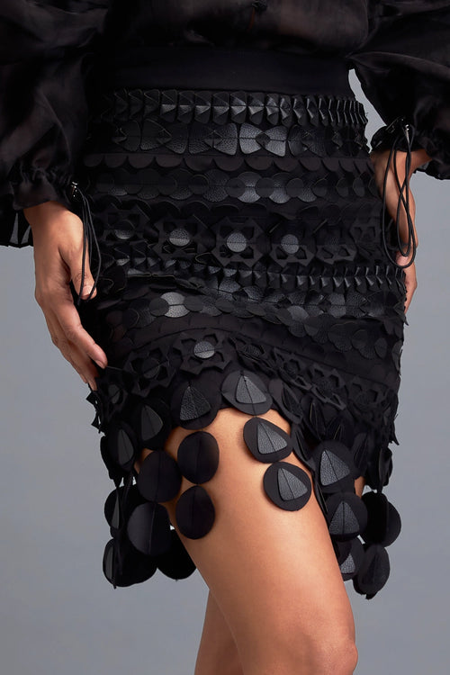 Black Intricate Layered Skirt