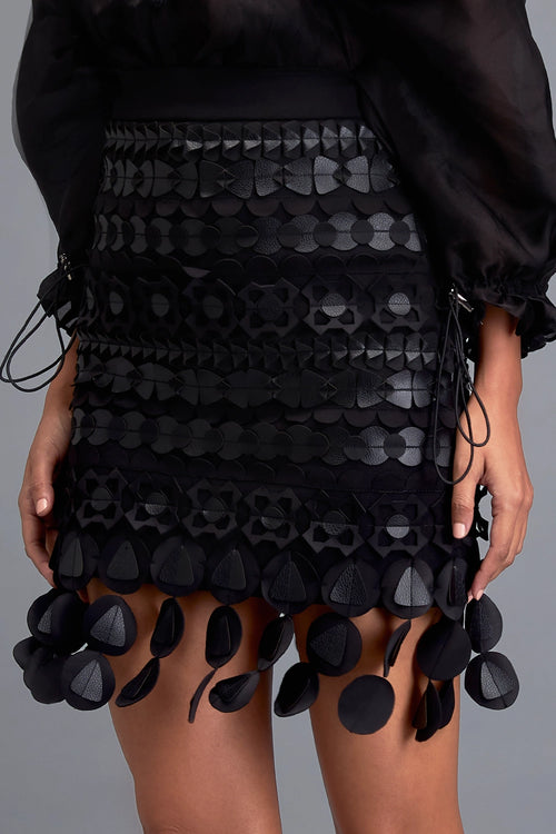 Black Intricate Layered Skirt