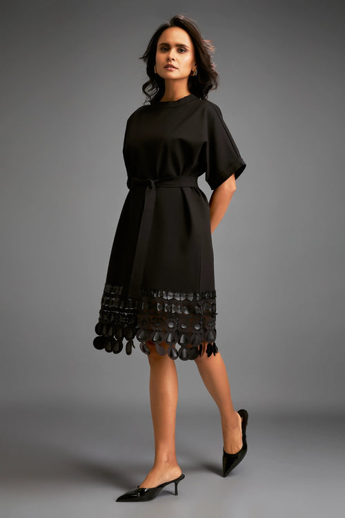 Chic Black Cutout Shift Dress