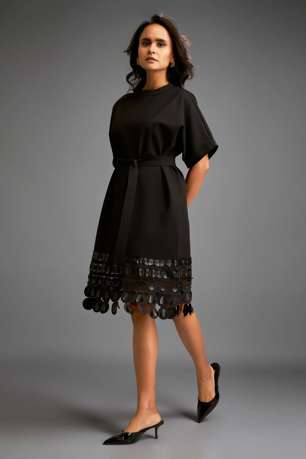 Chic Black Cutout Shift Dress