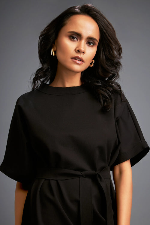 Chic Black Cutout Shift Dress