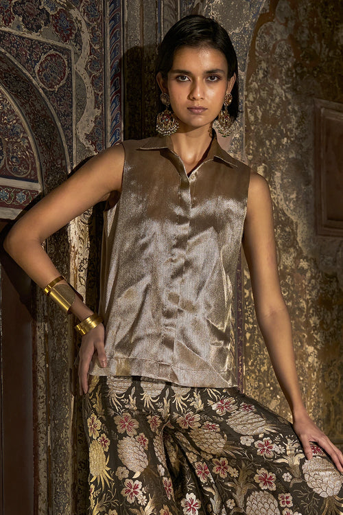 Benares Brocade Sleeveless Shirt