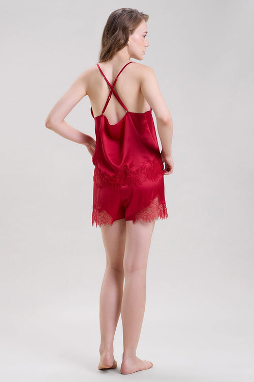 Red Cami Top and Shorts Set