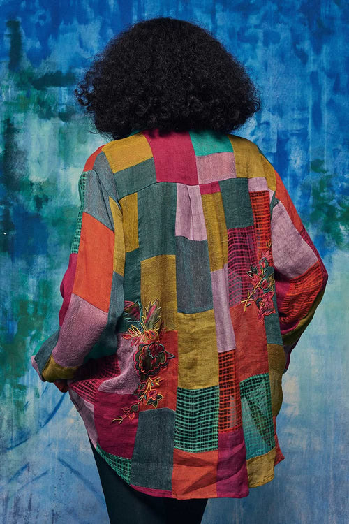 Multihued Linen Patchwork Paako Shirt