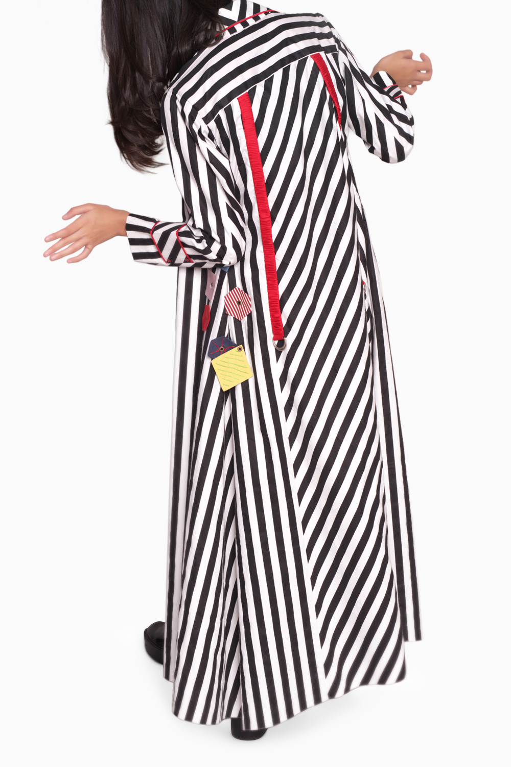 Carico White Black Stripes Dress