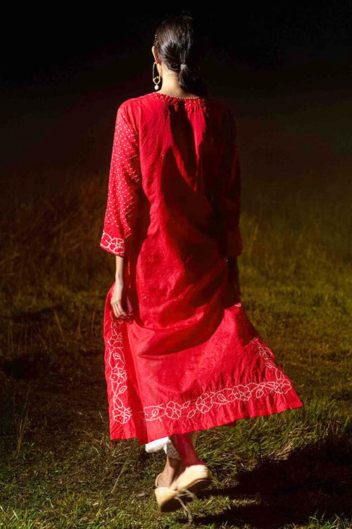 Red Chandanee Kurta
