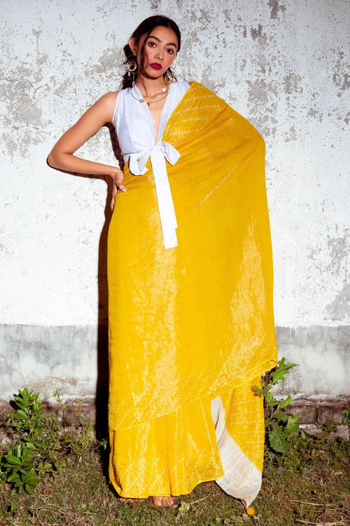 Yellow Chandra Saree
