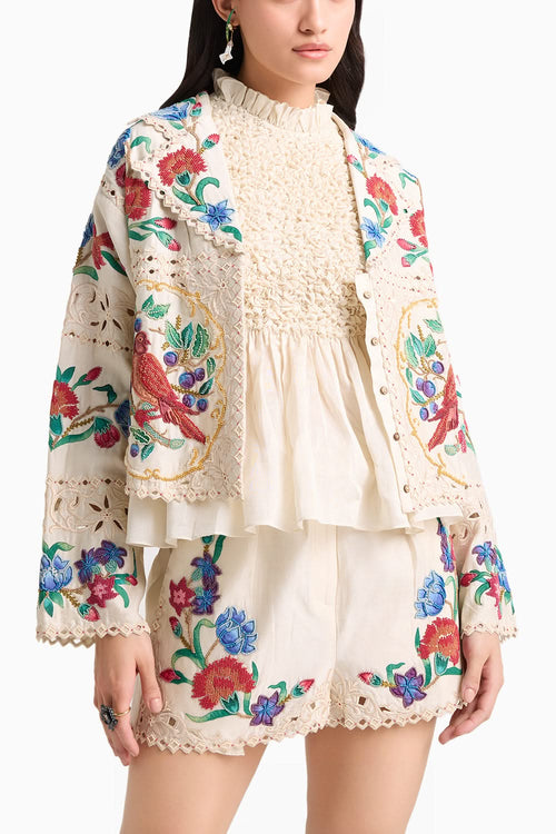 Ivory Applique and Beadwork Coord Set