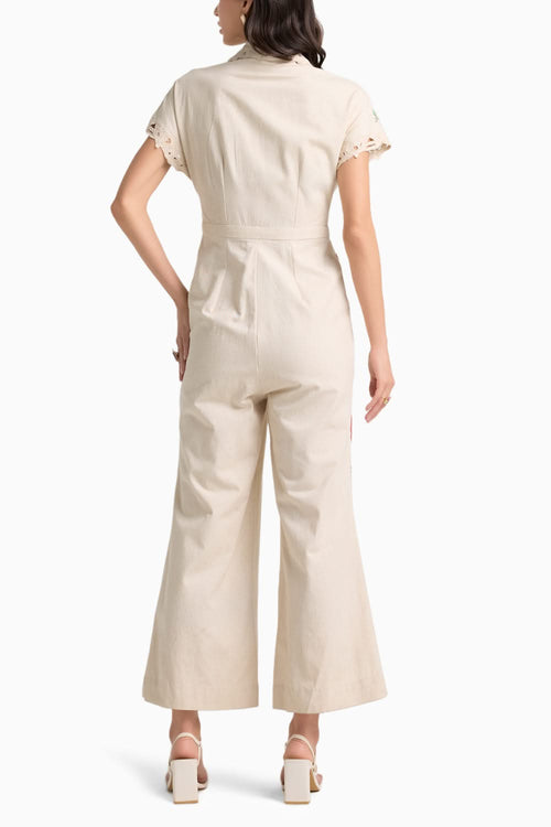 Ivory Embroidered Jumpsuit