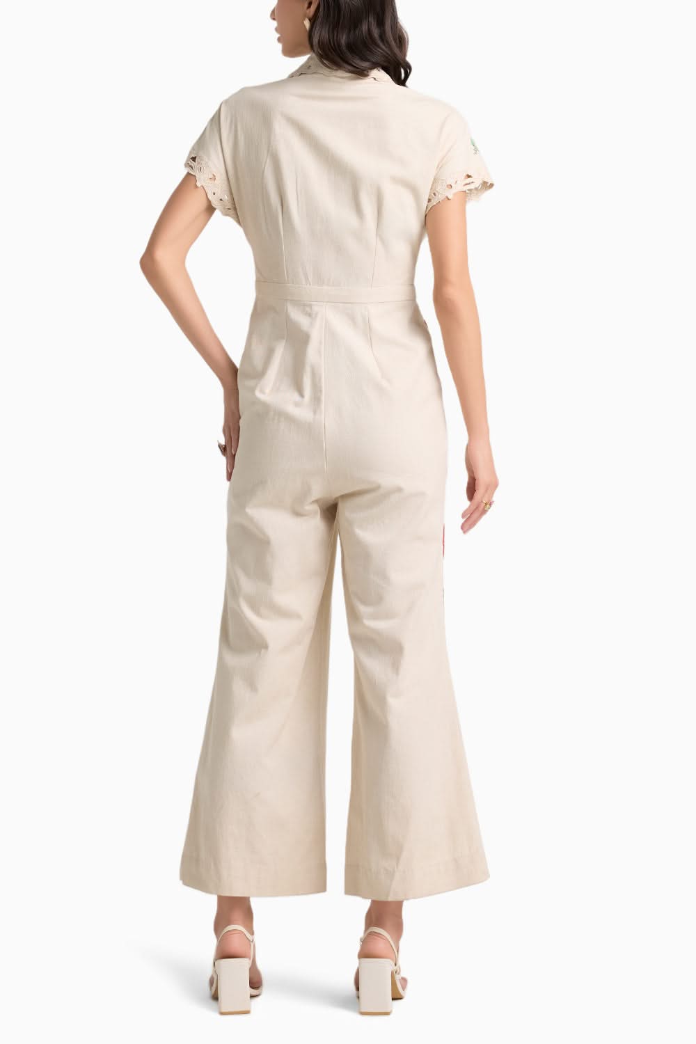 Ivory Embroidered Jumpsuit