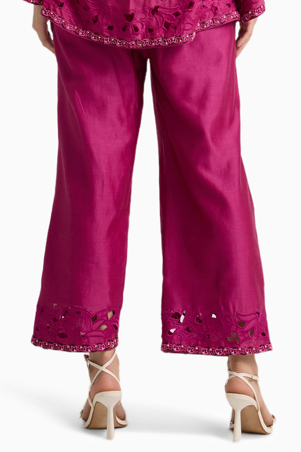 Fuchsia Embroidered Pants