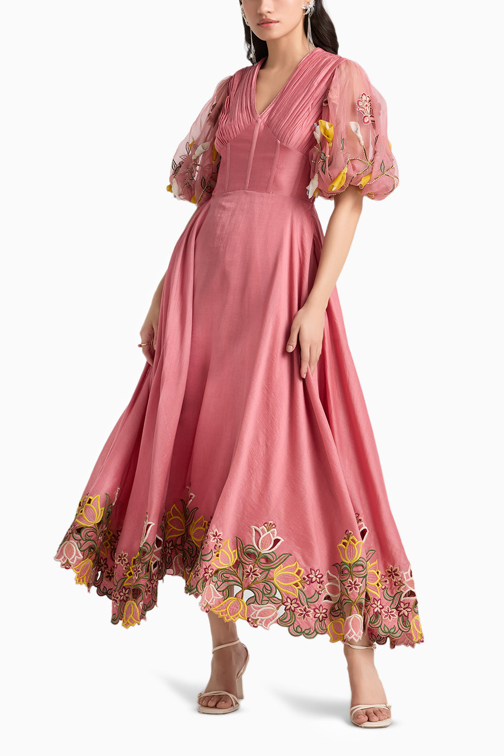 Blush Floral Cutwork Corset Dress