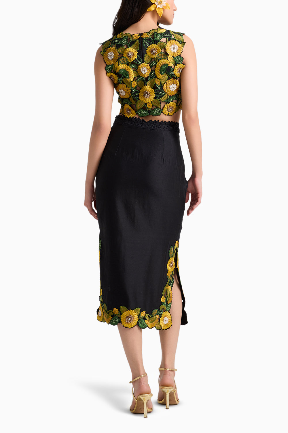 Black Sunflower Top and Skirt