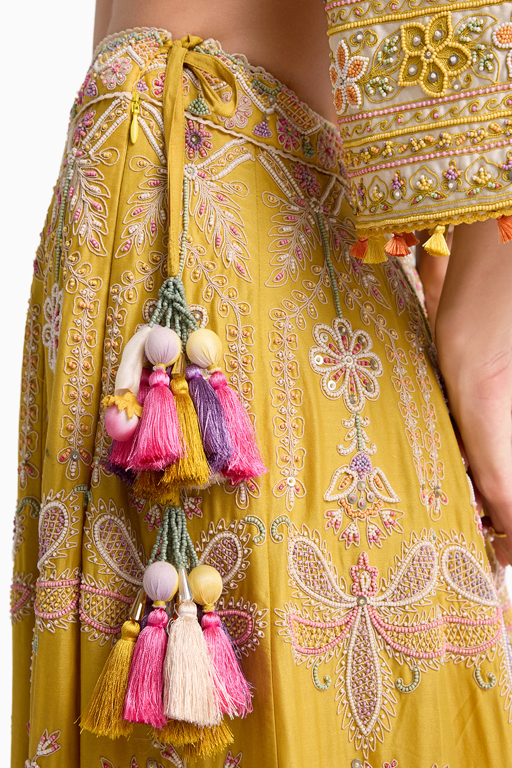 Yellow Embroidered Lehenga Set