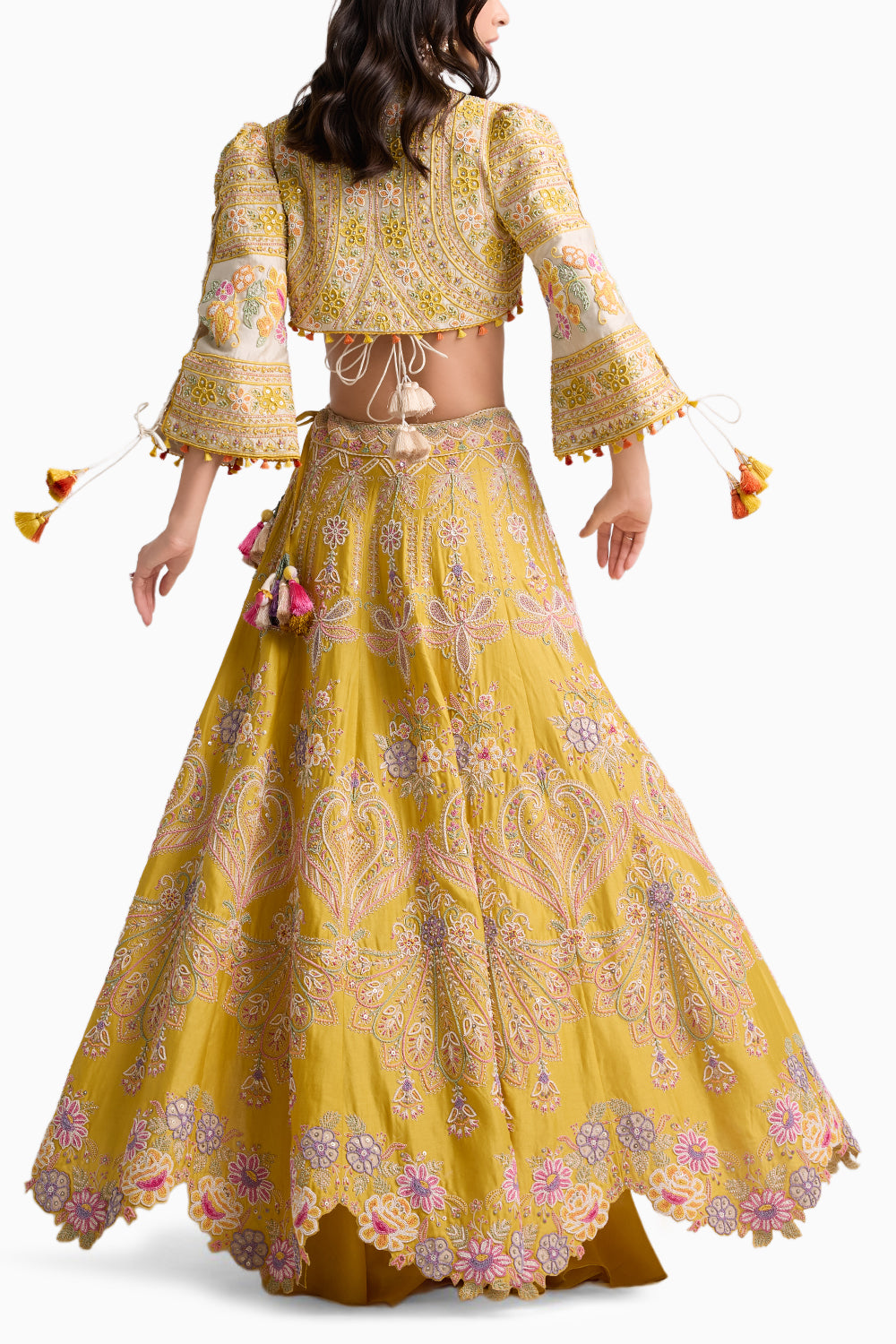 Yellow Embroidered Lehenga Set