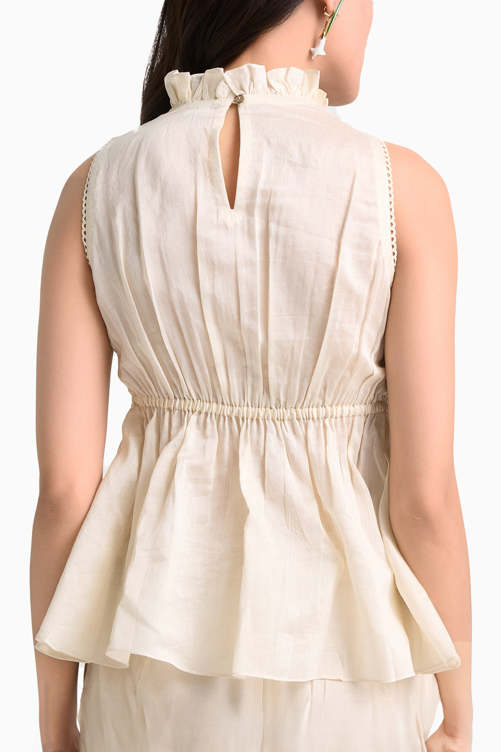 Ivory Smocked Textured Top