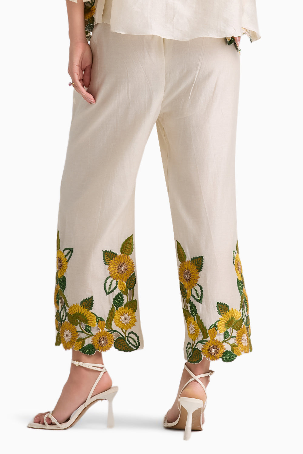 Ivory Sunflower Pants