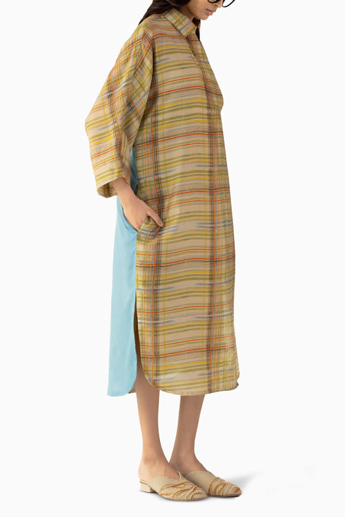 Check Orchid Shirt Dress